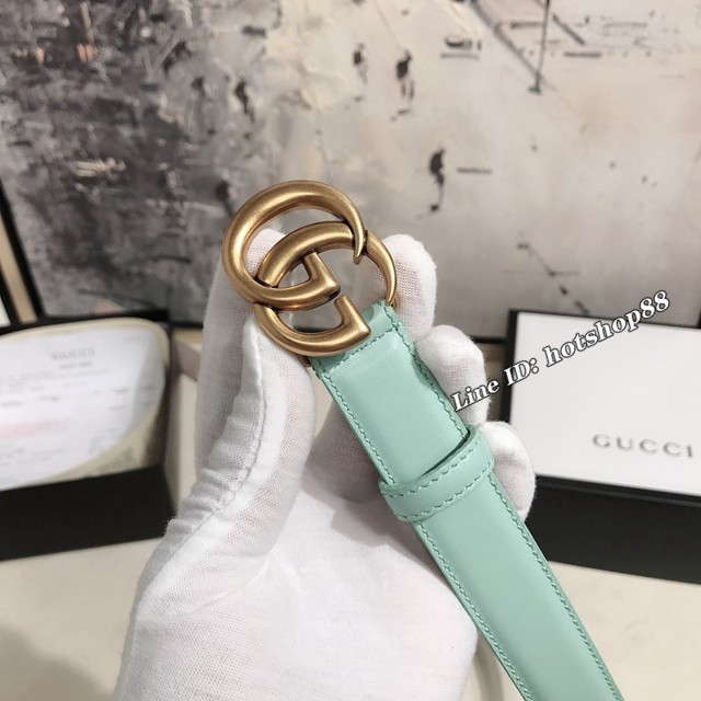 Gucci經典女士皮帶 古奇Maccarone腰帶  jjp1307